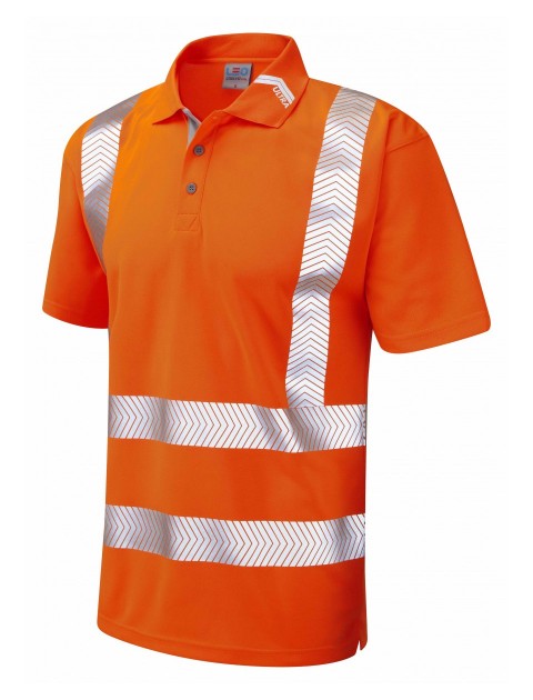 Leo Broadsands Coolviz Ultra Polo Shirt Orange High Visibility